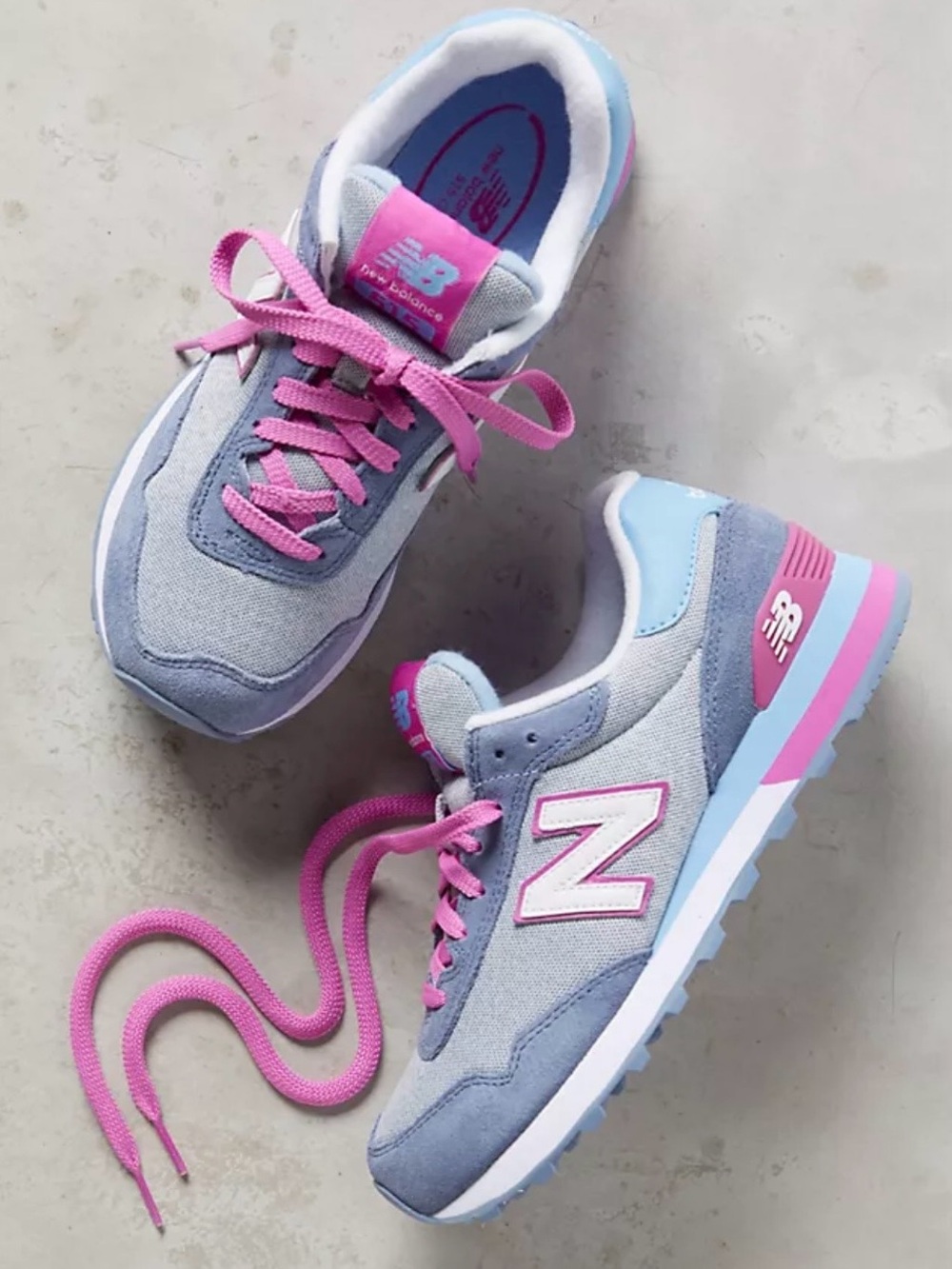 New Balance 515 Gray, Pink & Light Blue Casual Sneakers